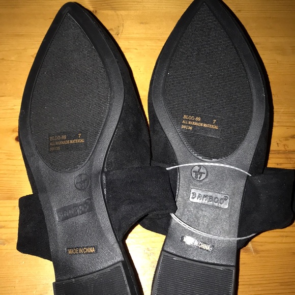 Bamboo Flats Black Knotted MJ Slide NWT - Picture 3 of 5